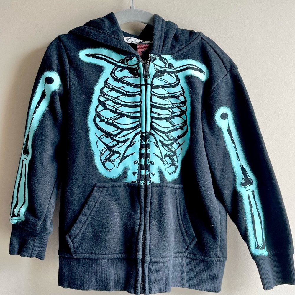 Tony Hawk Teal and Black Skeleton Hoodie